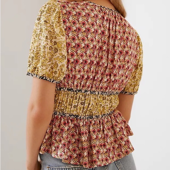 ✨ Anthropologie Tie Collar Blouse Sz M/L - Picture 4 of 6